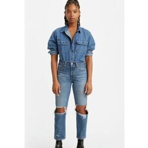 Levi's 501 Original Cropped Ladies Jeans Size 25 W , 26L